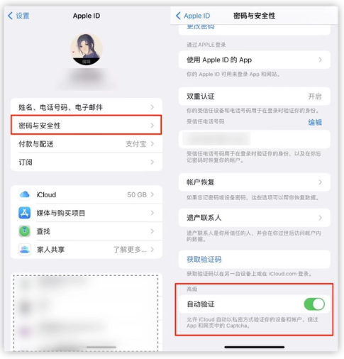 镶黄苹果手机维修分享iOS 16 自动验证功能开启方法 